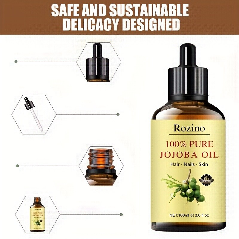 Natural Jojoba Oil Essential Oil Versatile Skincare for Massage, Hair, Face, and More