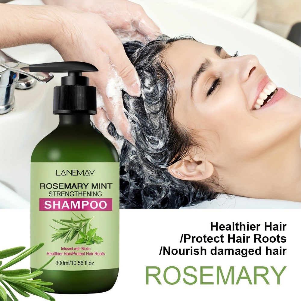 LANEMAY Rosemary Mint Shampoo Strengthening and Cleansing Shampoo for All Hair Types