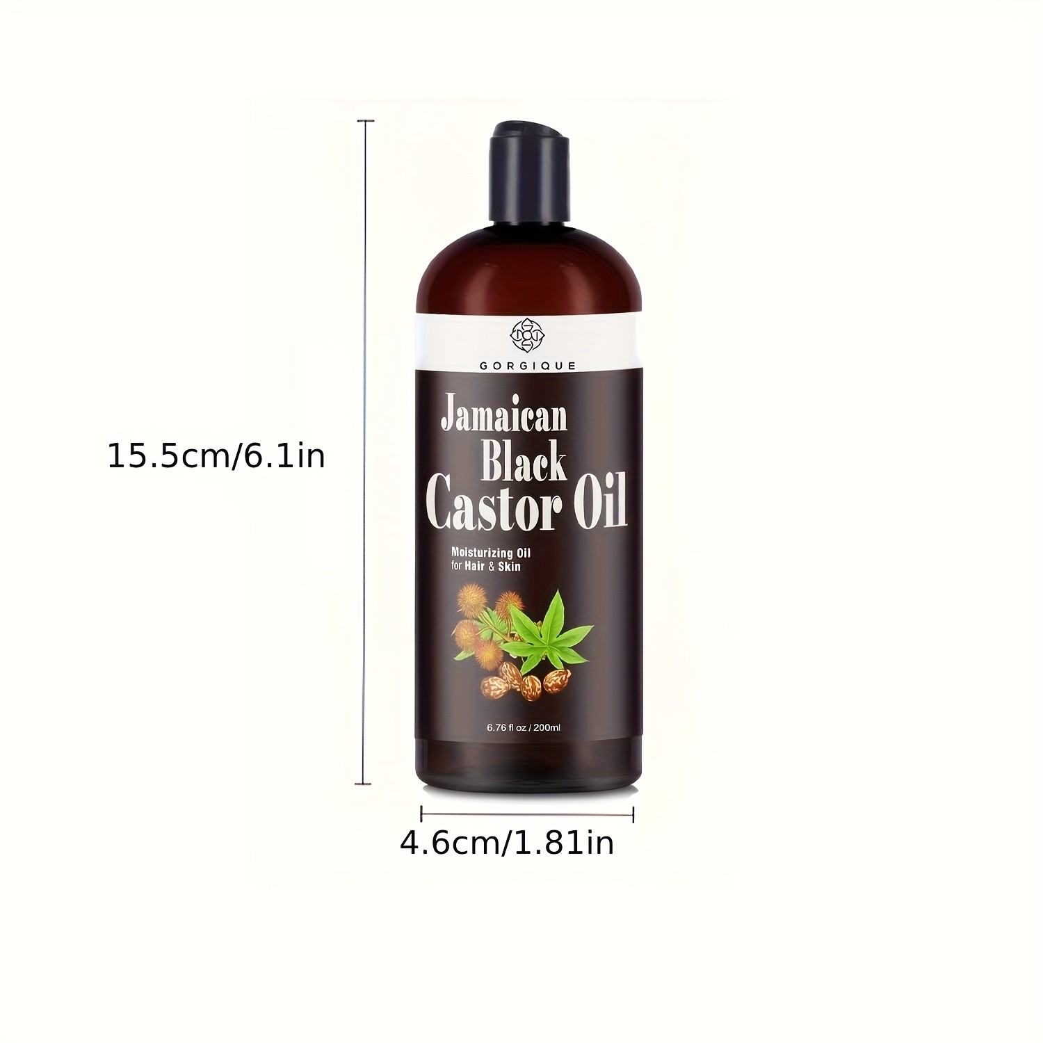 GORGIQUE Jamaica Black Castor Oil  Pure, Cold-Pressed Serum for Hair, Skin, and Nails