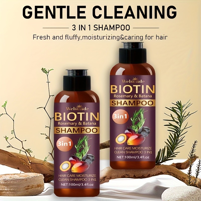 WELSUNDE 3-in-1 Biotin, Rosemary & Batana Oil Shampoo