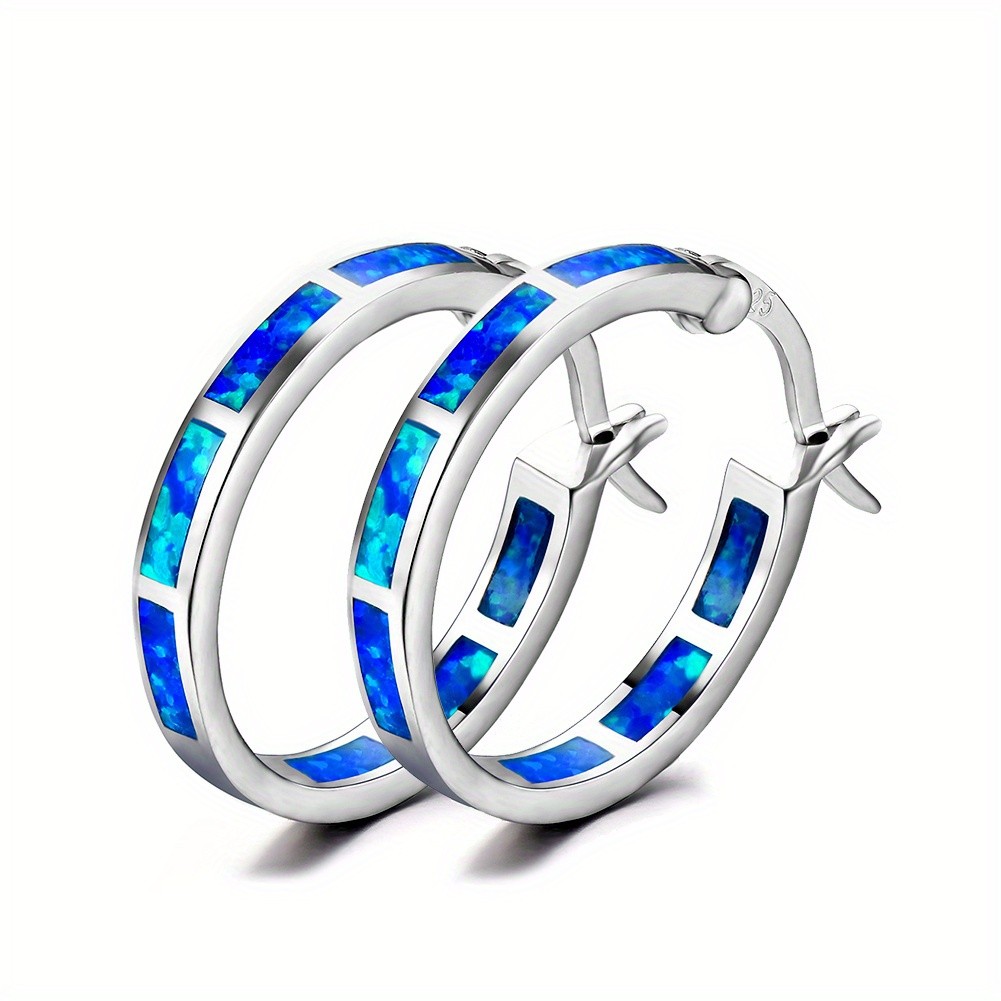 ANGOL Vintage Boho Synthetic Opal Earrings