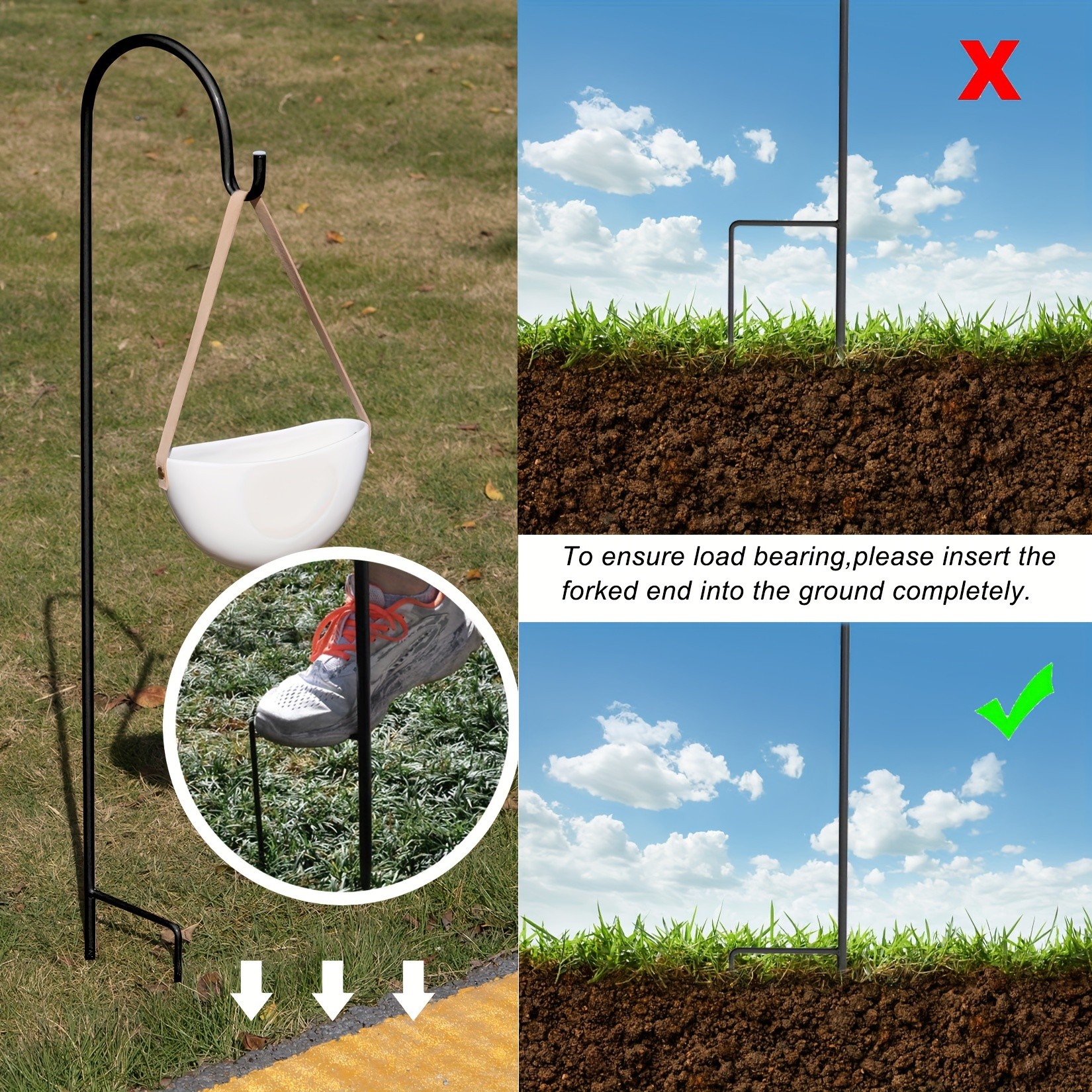 wisfor Shepherd Hooks  Rust-Resistant Hanging Hooks for Garden Decor and Lighting