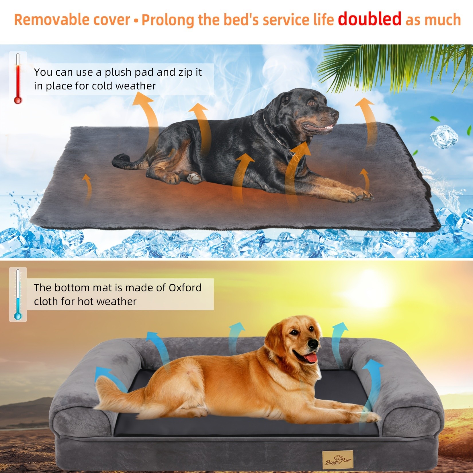 wisfor Large Dog Sofa Bed  Memory Foam Comfort for Your Pets Ultimate Relaxation