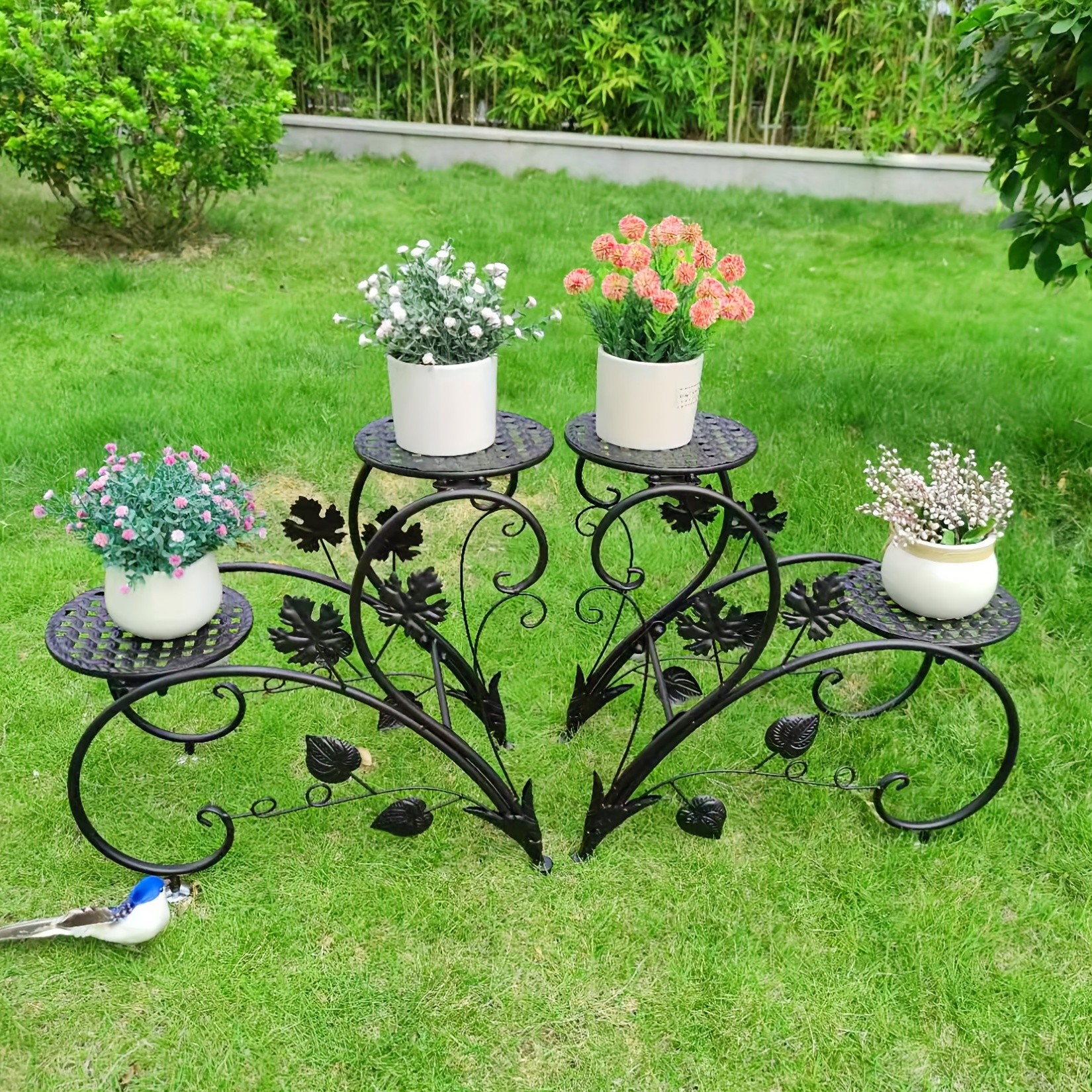 wisfor 4-Tier Tall Plant Pot Stands Elegant, Durable Design for Indoor and Outdoor Plant Display