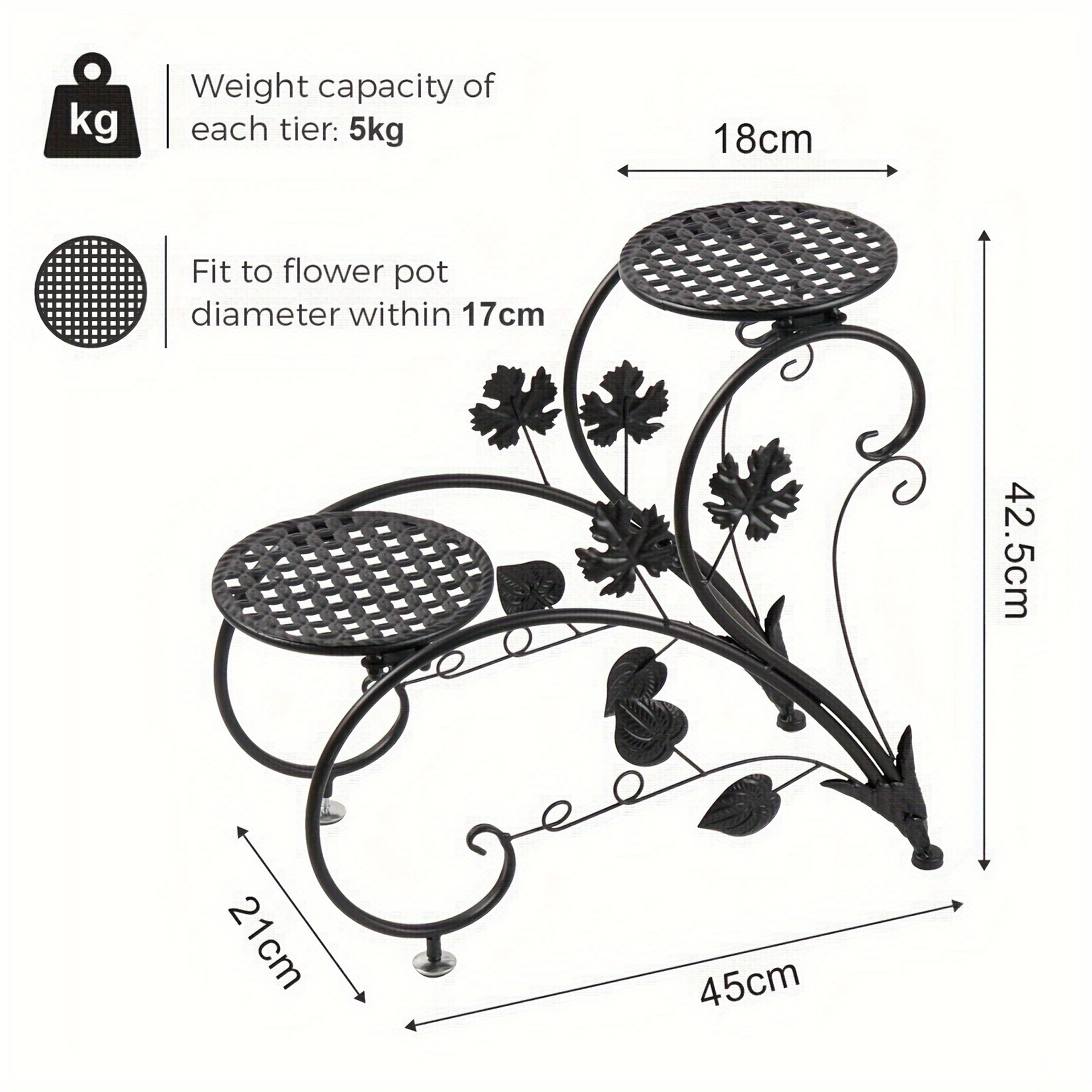 wisfor 4-Tier Tall Plant Pot Stands Elegant, Durable Design for Indoor and Outdoor Plant Display
