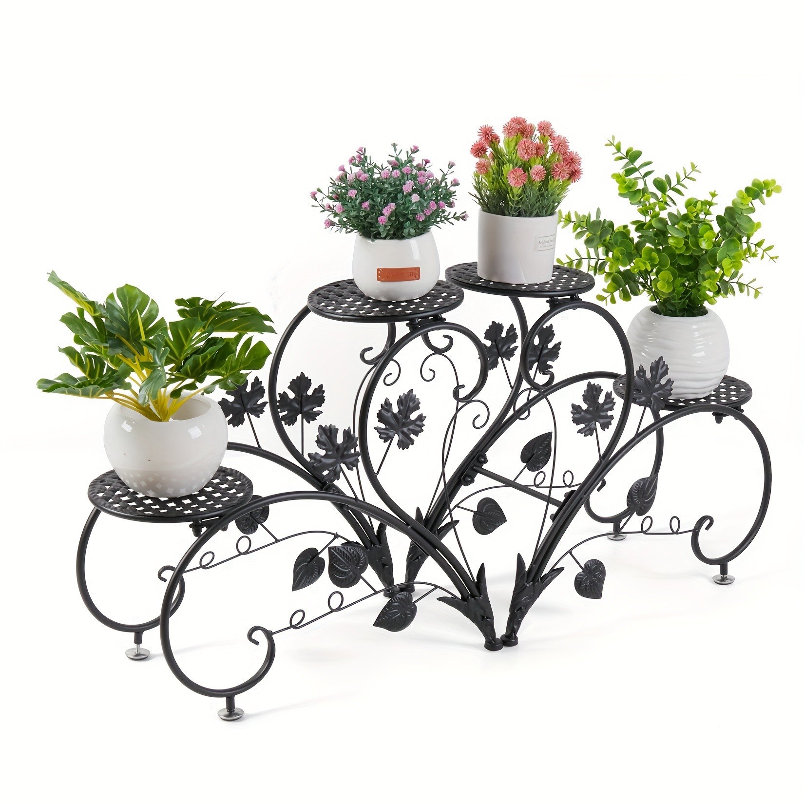 wisfor 4-Tier Tall Plant Pot Stands Elegant, Durable Design for Indoor and Outdoor Plant Display
