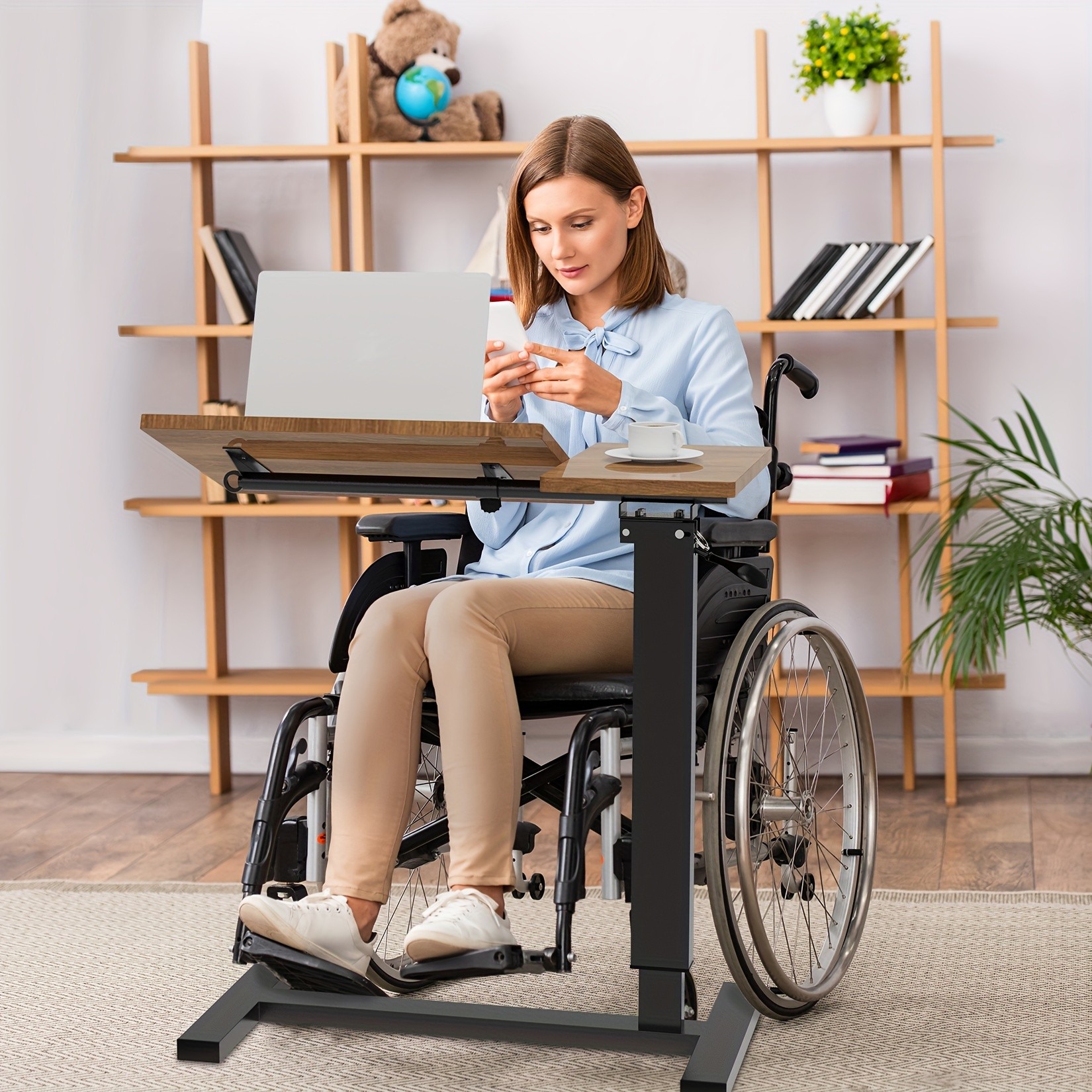 wisfor Versatile Height-Adjustable Over Bed Table Adjustable, Tilting Design for Comfortable Work and Storage