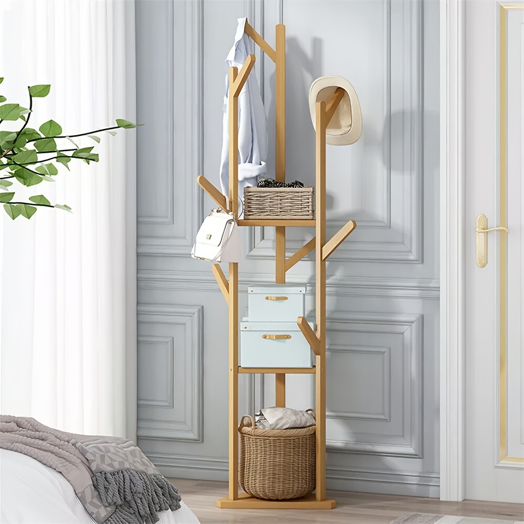 wisfor Chic Bamboo Tree Coat Rack Stylish and Functional Storage Solution for Your Home