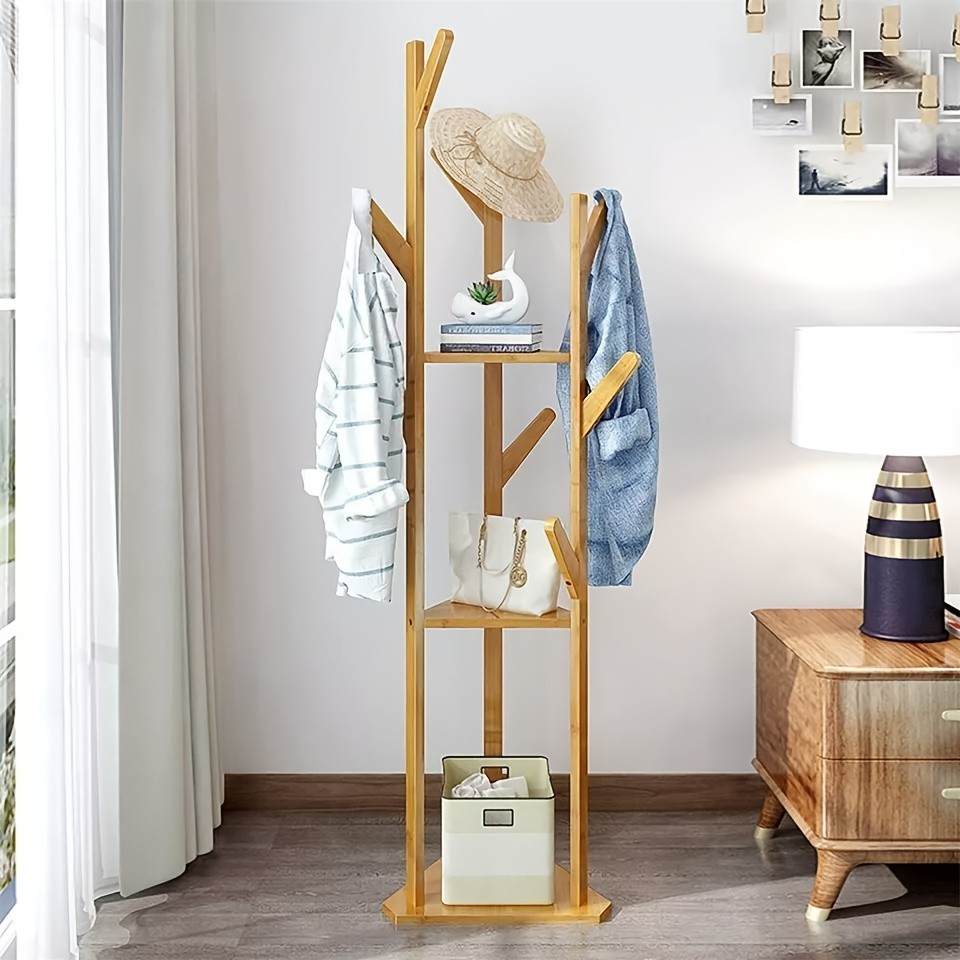 wisfor Chic Bamboo Tree Coat Rack Stylish and Functional Storage Solution for Your Home