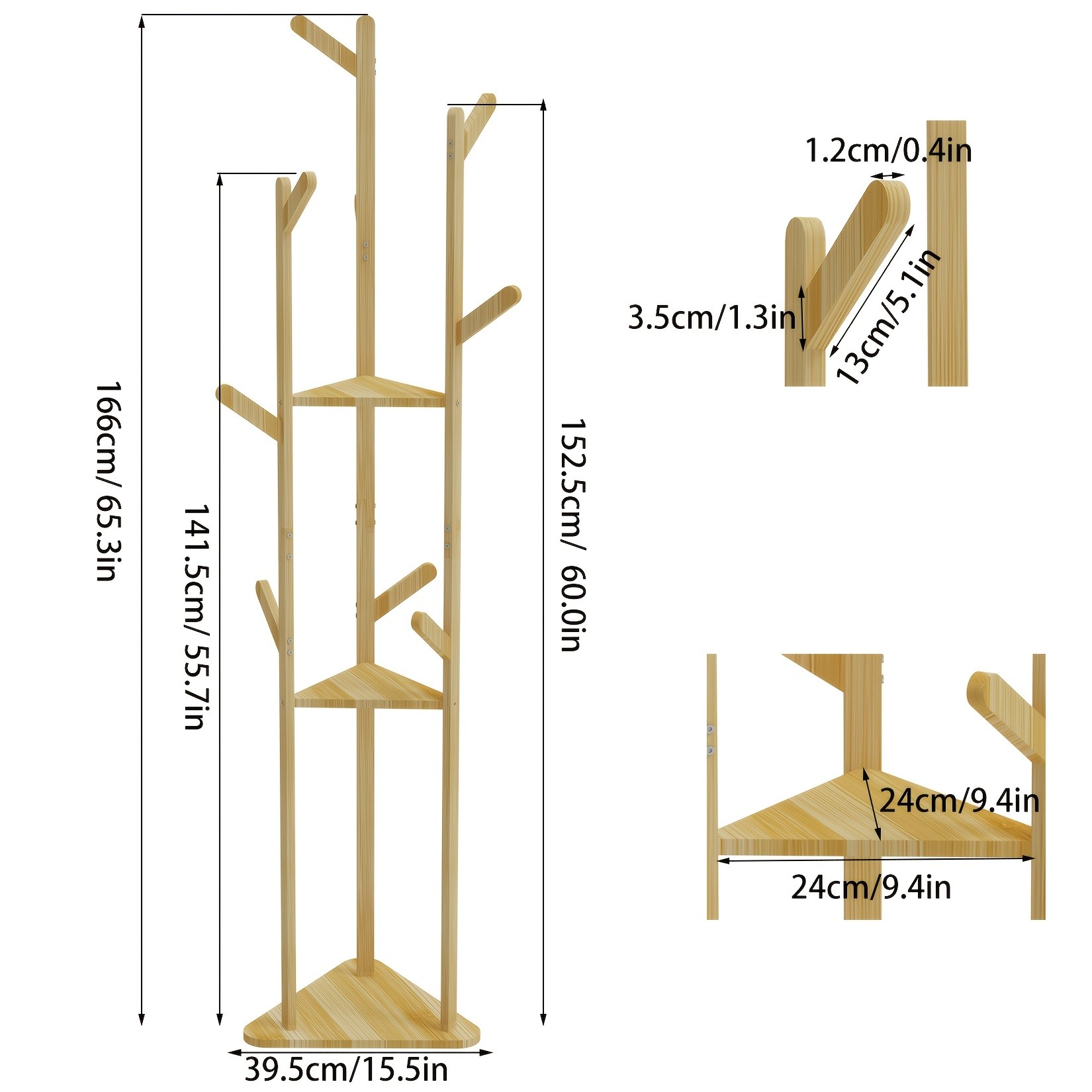 wisfor Chic Bamboo Tree Coat Rack Stylish and Functional Storage Solution for Your Home