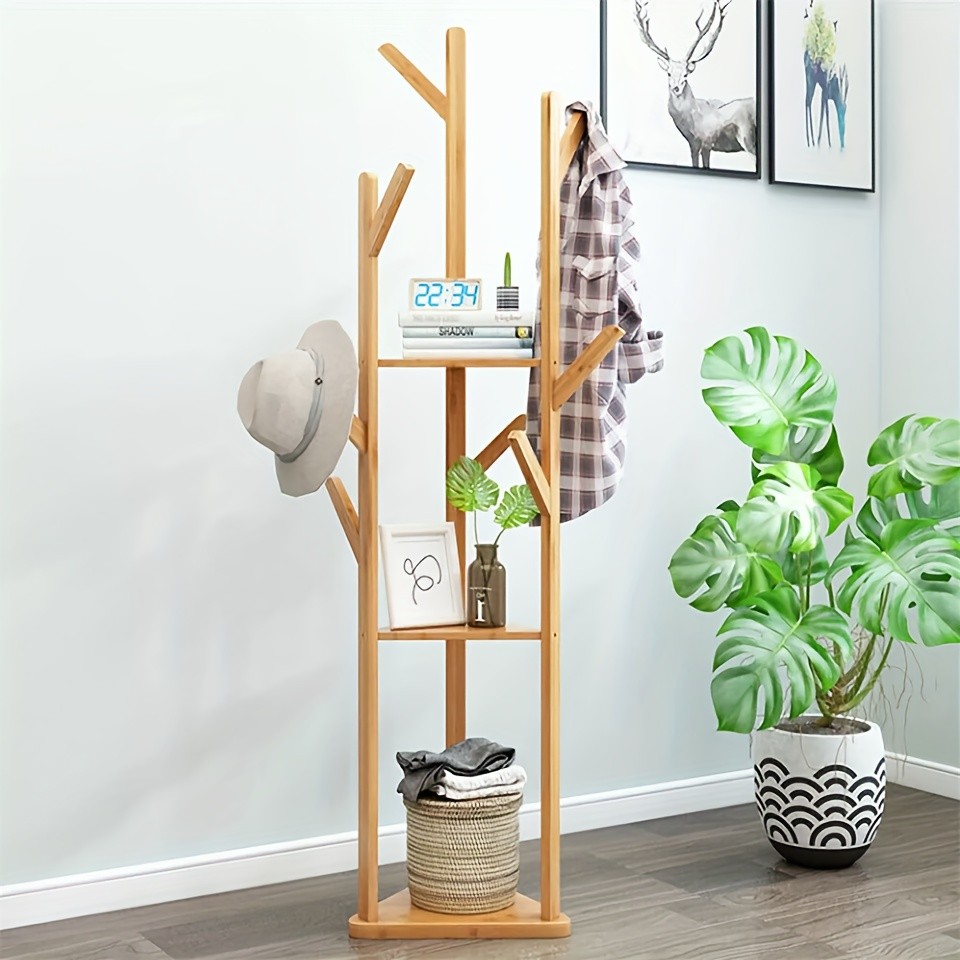wisfor Chic Bamboo Tree Coat Rack Stylish and Functional Storage Solution for Your Home