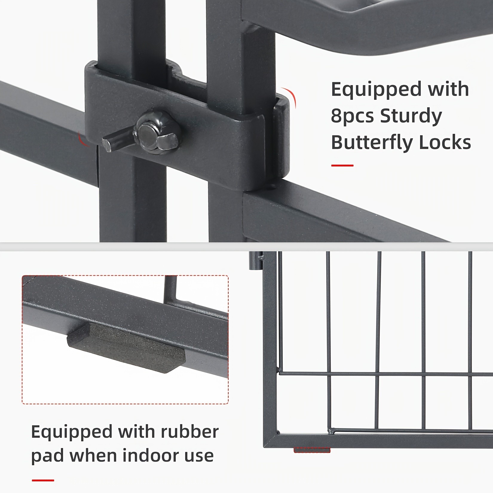 wisfor Heavy Duty Metal Dog Panel Pet Playpen Durable and Foldable Fence for Dogs