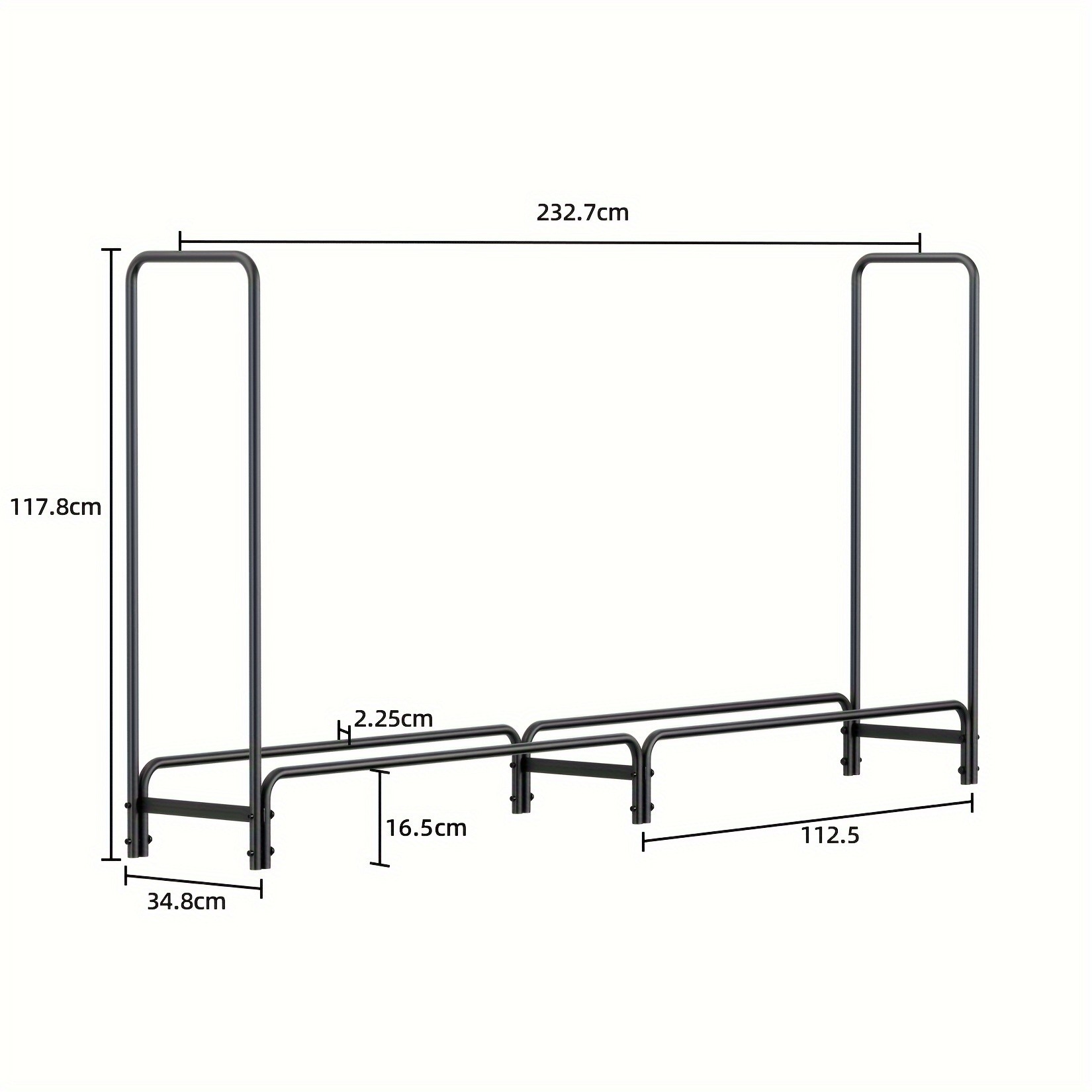 wisfor Metal Iron Firewood Rack Heavy Duty Log Storage for Fireplace