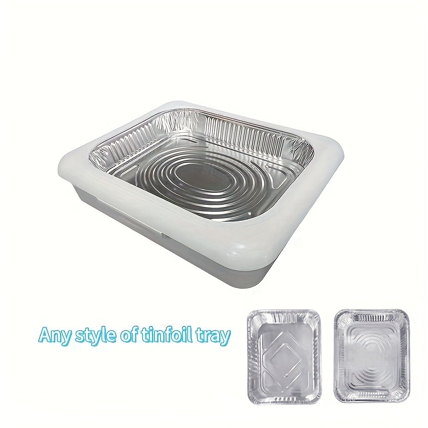 FARIDABIO 2-in-1 Aluminum Foil Tray with Heat Preservation Stackable Serving Tray for Salads, BBQs, and More