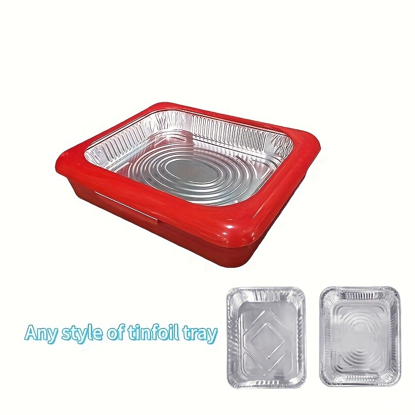 FARIDABIO 2-in-1 Aluminum Foil Tray with Heat Preservation Stackable Serving Tray for Salads, BBQs, and More