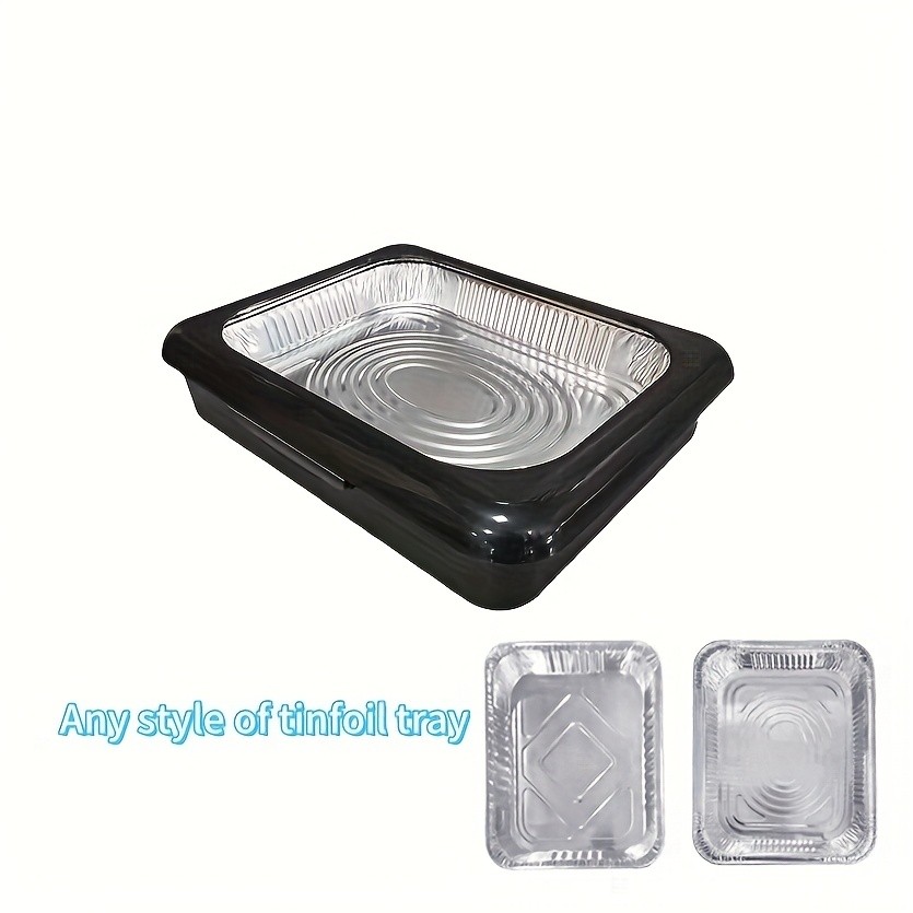 FARIDABIO 2-in-1 Aluminum Foil Tray with Heat Preservation Stackable Serving Tray for Salads, BBQs, and More