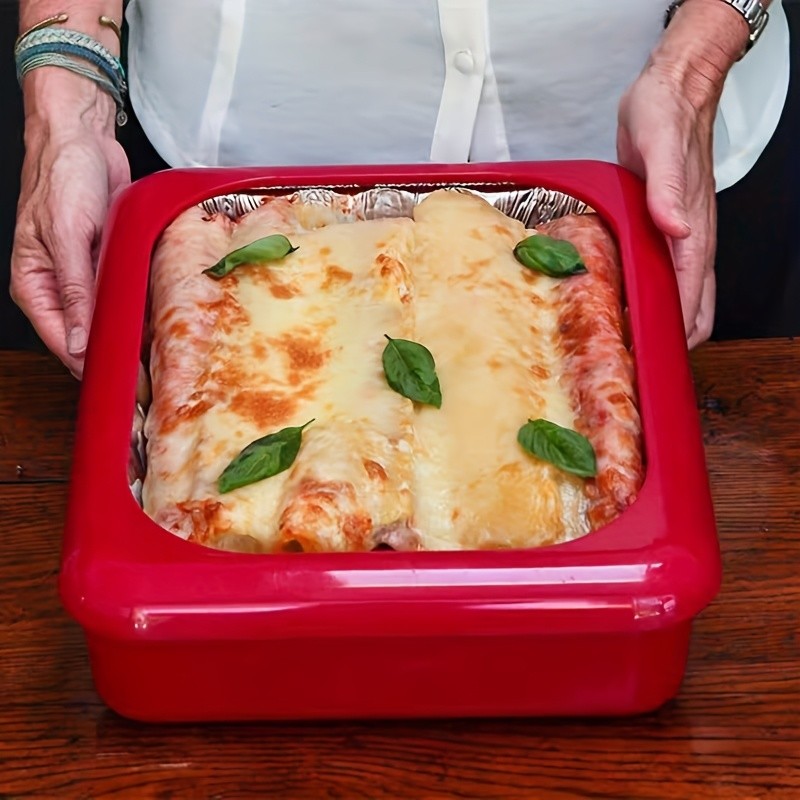 FARIDABIO 2-in-1 Aluminum Foil Tray with Heat Preservation Stackable Serving Tray for Salads, BBQs, and More