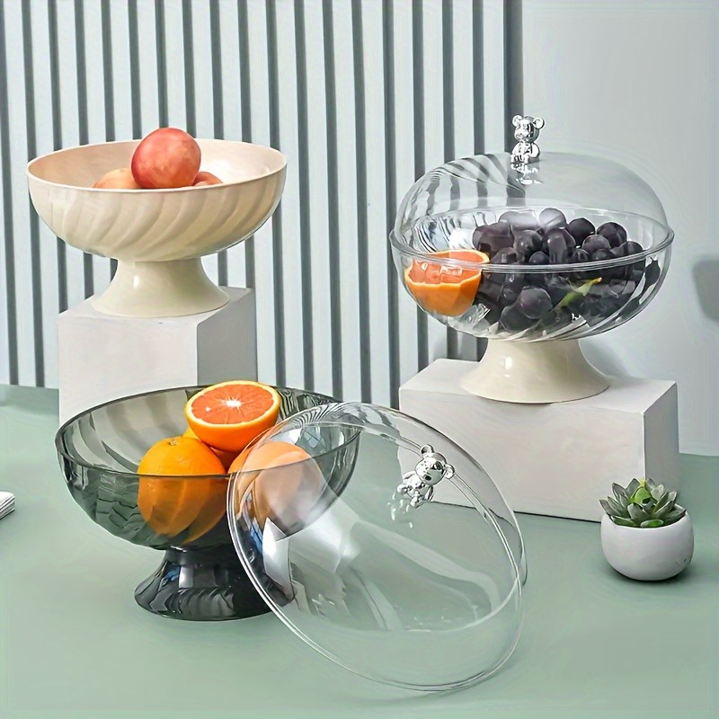 FARIDABIO Versatile Countertop Fruit Tray Fruit Bowl with Lid and Drainage Holes