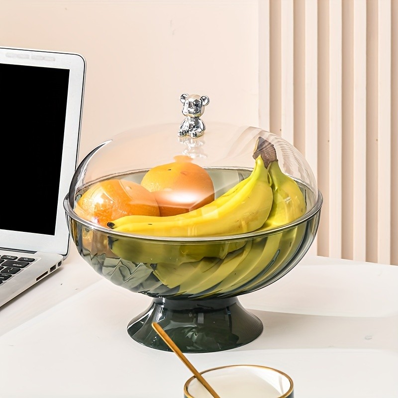 FARIDABIO Versatile Countertop Fruit Tray Fruit Bowl with Lid and Drainage Holes