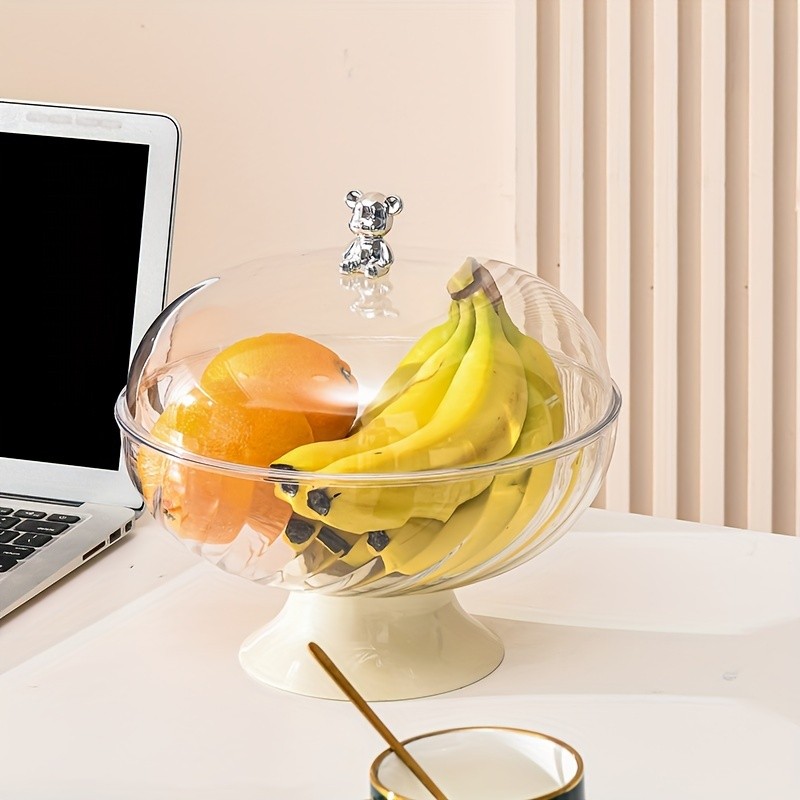 FARIDABIO Versatile Countertop Fruit Tray Fruit Bowl with Lid and Drainage Holes