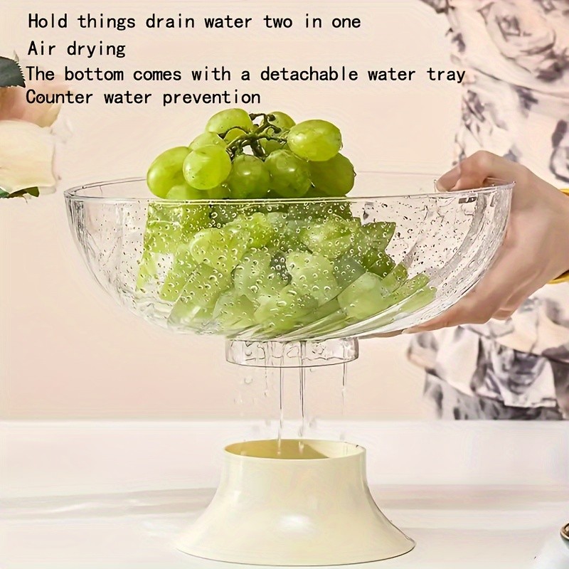 FARIDABIO Versatile Countertop Fruit Tray Fruit Bowl with Lid and Drainage Holes
