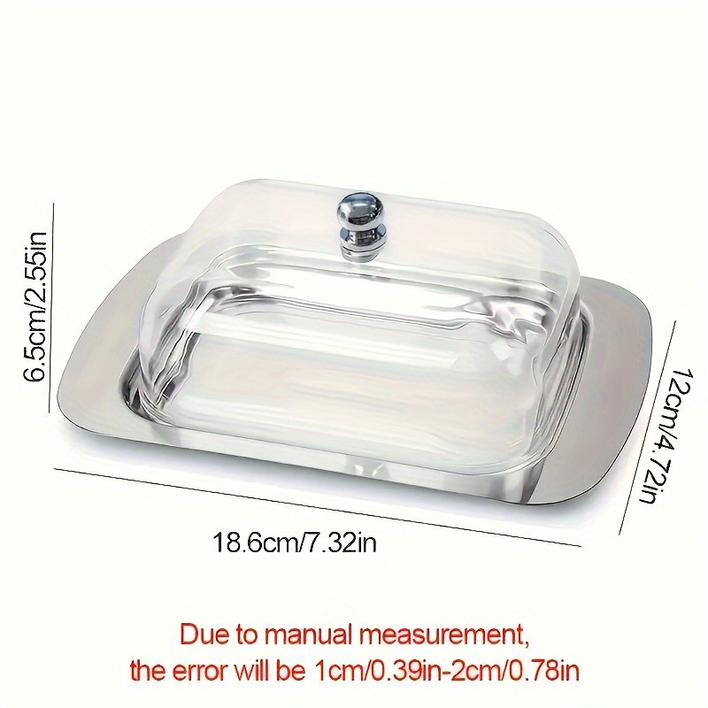 FARIDABIO Premium Butter Dish Stainless Steel Butter Keeper with Plastic Cover