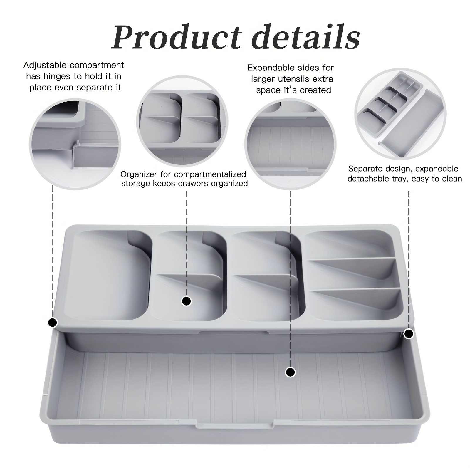 FARIDABIO Expandable Silverware Organizer Tray Versatile Utensil Holder for Kitchen Drawers