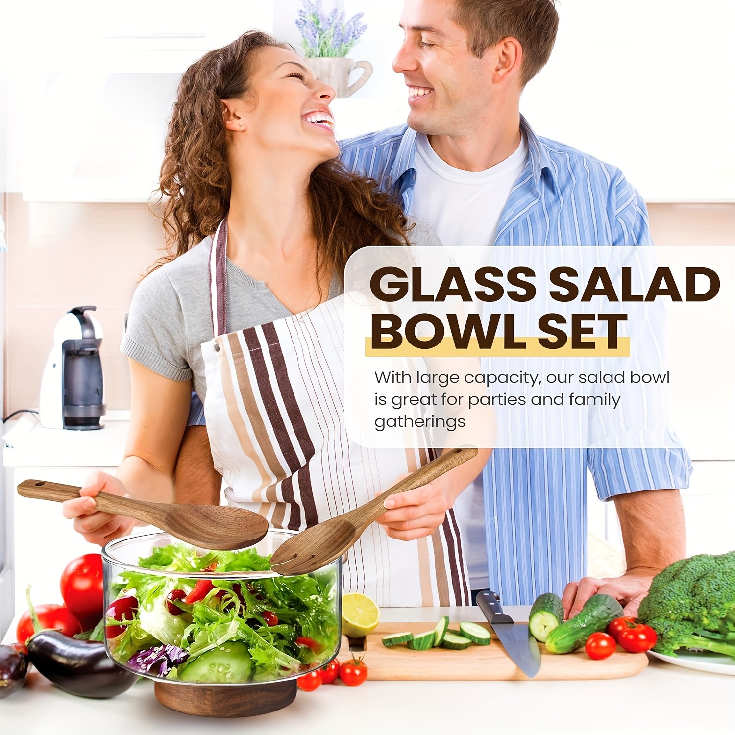 FARIDABIO Clear Glass Salad Bowl Nordic Modern Dining Bowl for Home and Restaurant