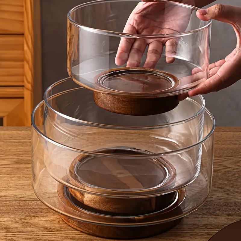 FARIDABIO Clear Glass Salad Bowl Nordic Modern Dining Bowl for Home and Restaurant