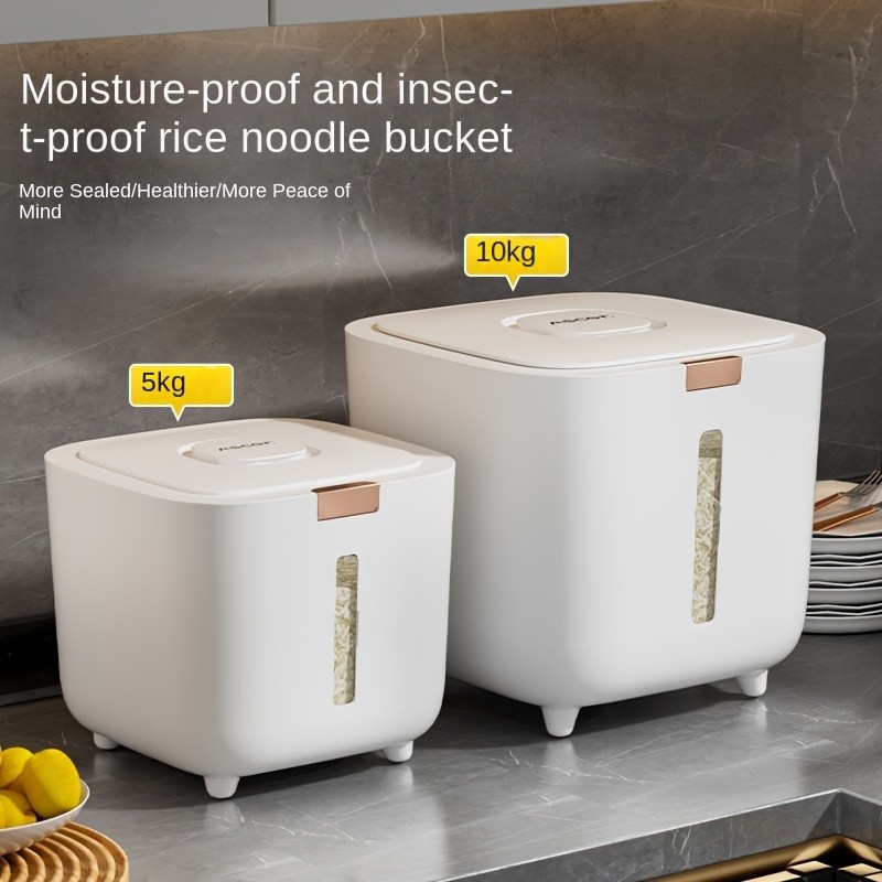 FARIDABIO 5kg Food Grade Plastic Rice Storage Bucket Insect Proof and Moisture-Sealed Flour Container
