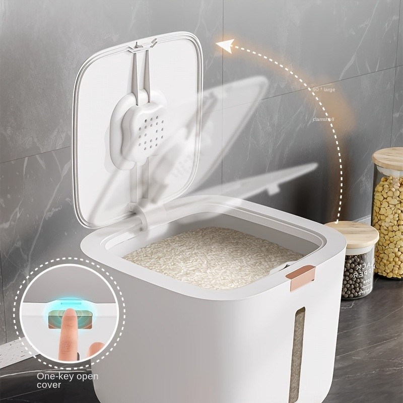 FARIDABIO 5kg Food Grade Plastic Rice Storage Bucket Insect Proof and Moisture-Sealed Flour Container
