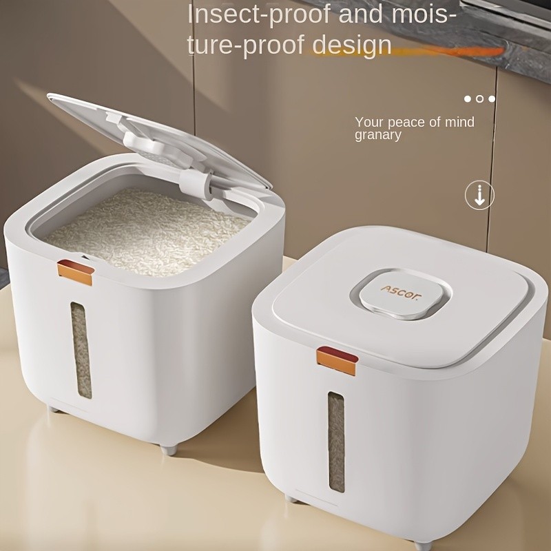 FARIDABIO 5kg Food Grade Plastic Rice Storage Bucket Insect Proof and Moisture-Sealed Flour Container