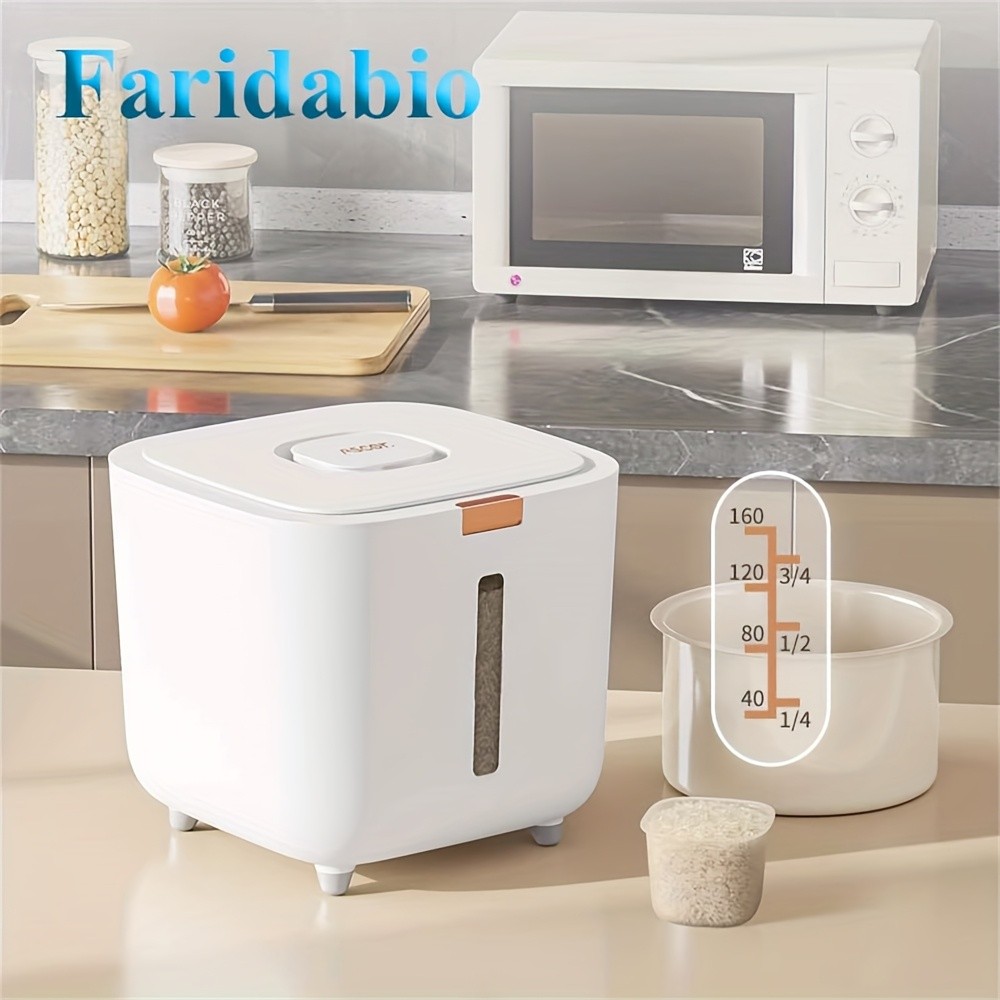 FARIDABIO 5kg Food Grade Plastic Rice Storage Bucket Insect Proof and Moisture-Sealed Flour Container