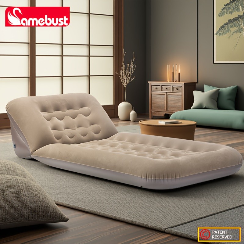 CAMEBUST Portable Inflatable Double Bed Rectangular Travel Mattress with Adjustable Height