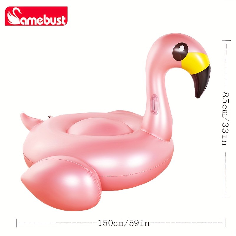 CAMEBUST Inflatable Rose Golden Flamingo Swim Ring Fun Pool Float for Summer Parties