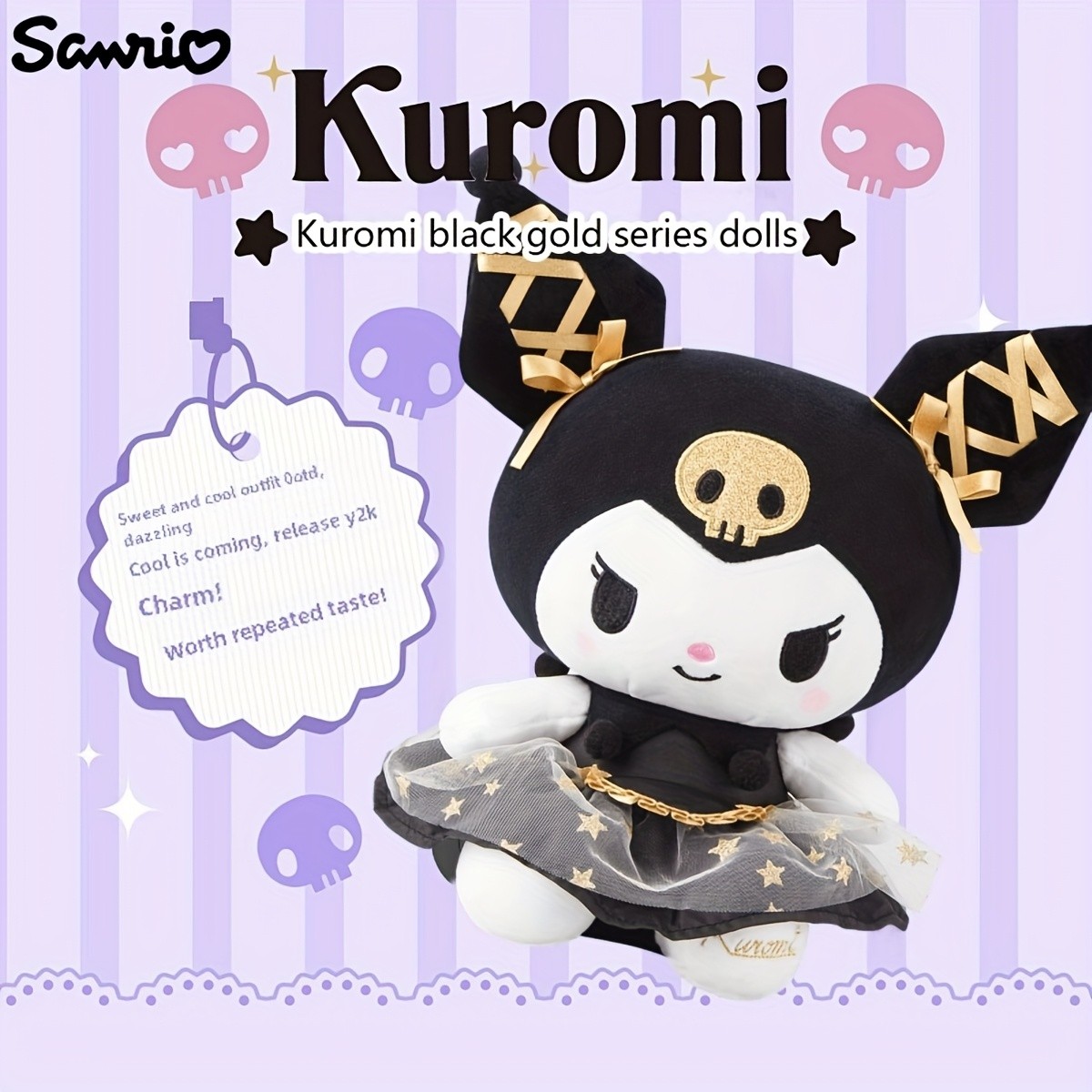 Charming Black & Golden Plush Doll