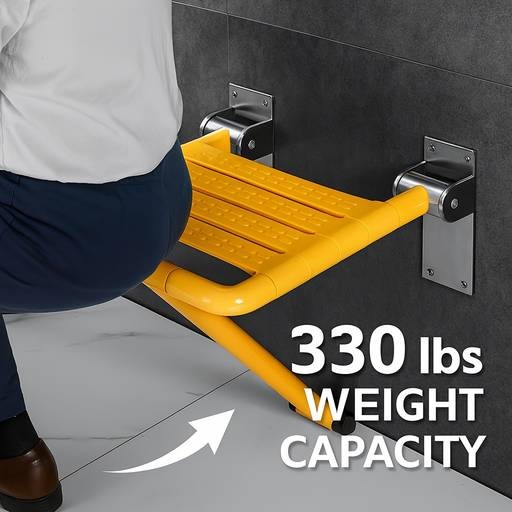 PMMJ Foldable Bathroom Shower Stool Compact, Lightweight Shower Chair for Elderly Support