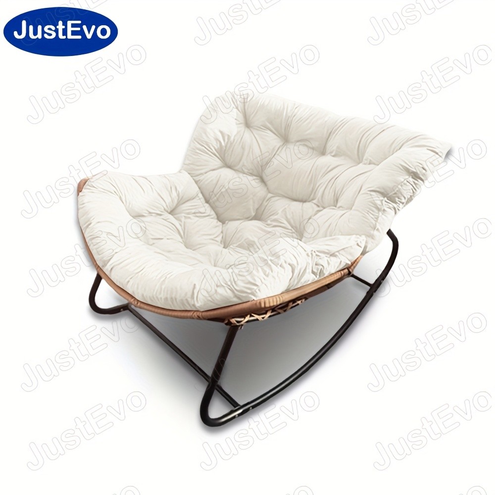 JUSTEVO Extra Large Comfortable Rocking Chair Ergonomic Recliner with Adjustable Headrest for Ultimate Relaxation