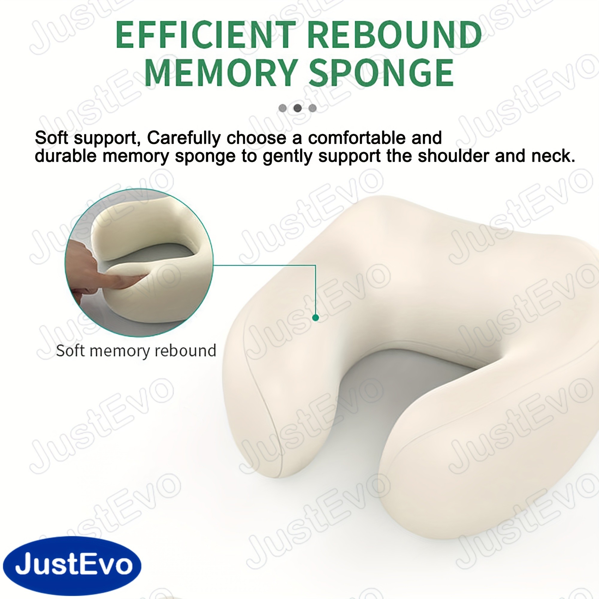 JUSTEVO Electric Neck Massage Pillow  Perfect Neck Relief for Travel, Office, and On-the-Go