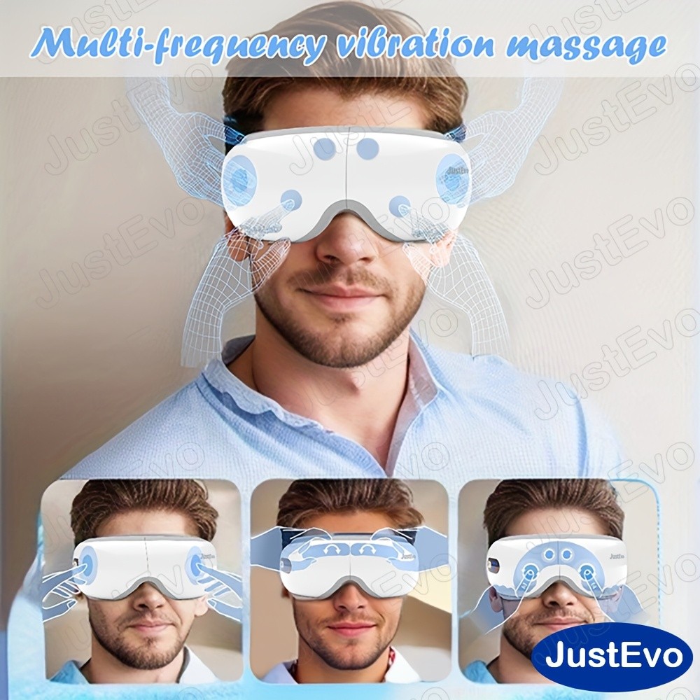 JUSTEVO Eye Massager Music-Enhanced Eye Relaxation for a Healthier, Refreshed You