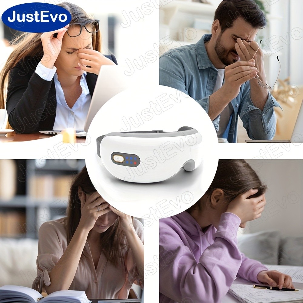 JUSTEVO Eye Massager Music-Enhanced Eye Relaxation for a Healthier, Refreshed You