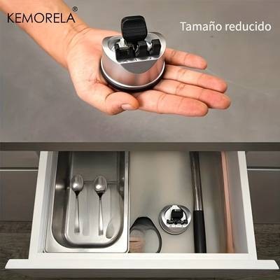 KEMORELA 3-in-1 Stainless Steel Knife Sharpener Ambidextrous V-Edge Sharpening Tool for Kitchen and Outdoor Knives