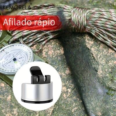 KEMORELA 3-in-1 Stainless Steel Knife Sharpener  Ambidextrous V-Edge Sharpening Tool for Kitchen and Outdoor Knives