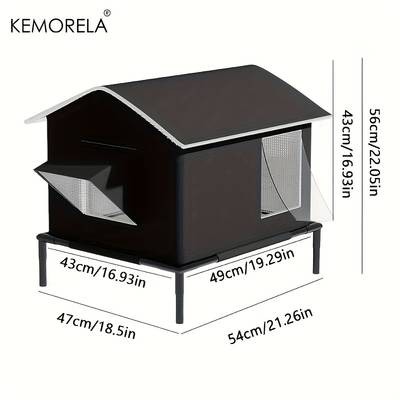 KEMORELA All-Season Outdoor Cat House with Warm Base Heavy-Duty Insulated Pet Shelter for Year-Round Comfort
