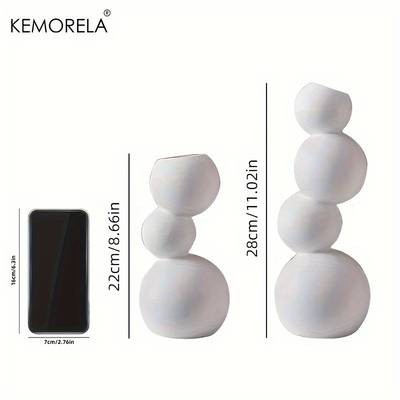 KEMORELA Black and White Softball Ceramic Vase  Classic Ceramic Vase for Flower Arrangements and Home Decor