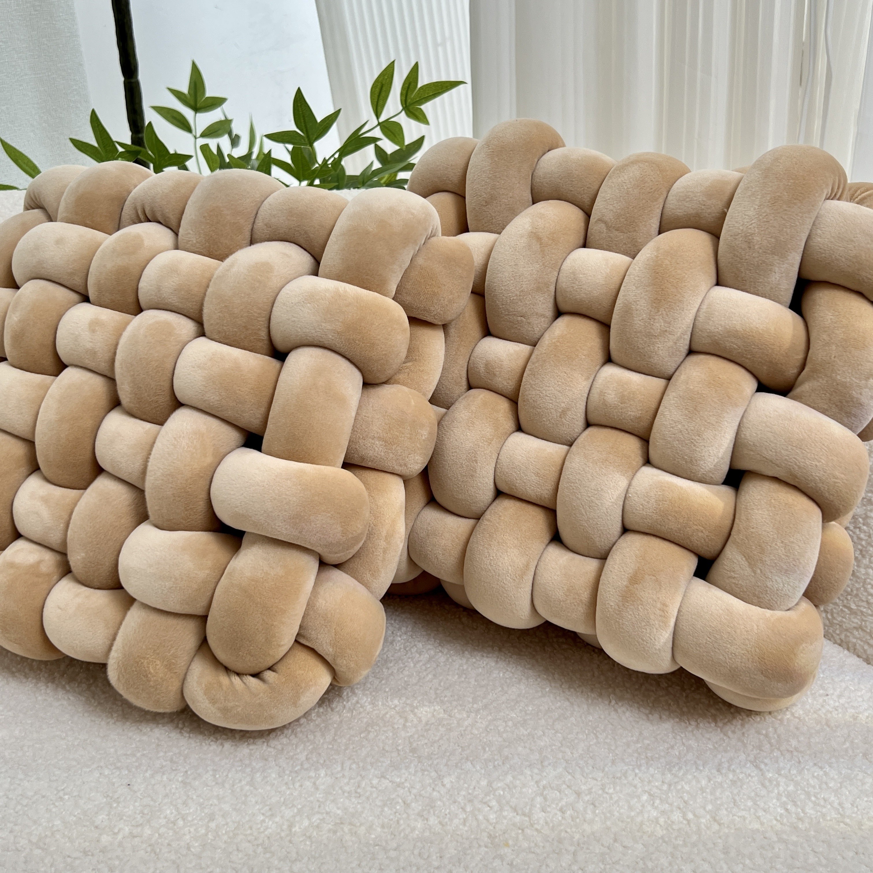 YLBKIKR 2pcs Knot Throw Pillow Soft and Plush Cushions for Stylish Home and Office Decor
