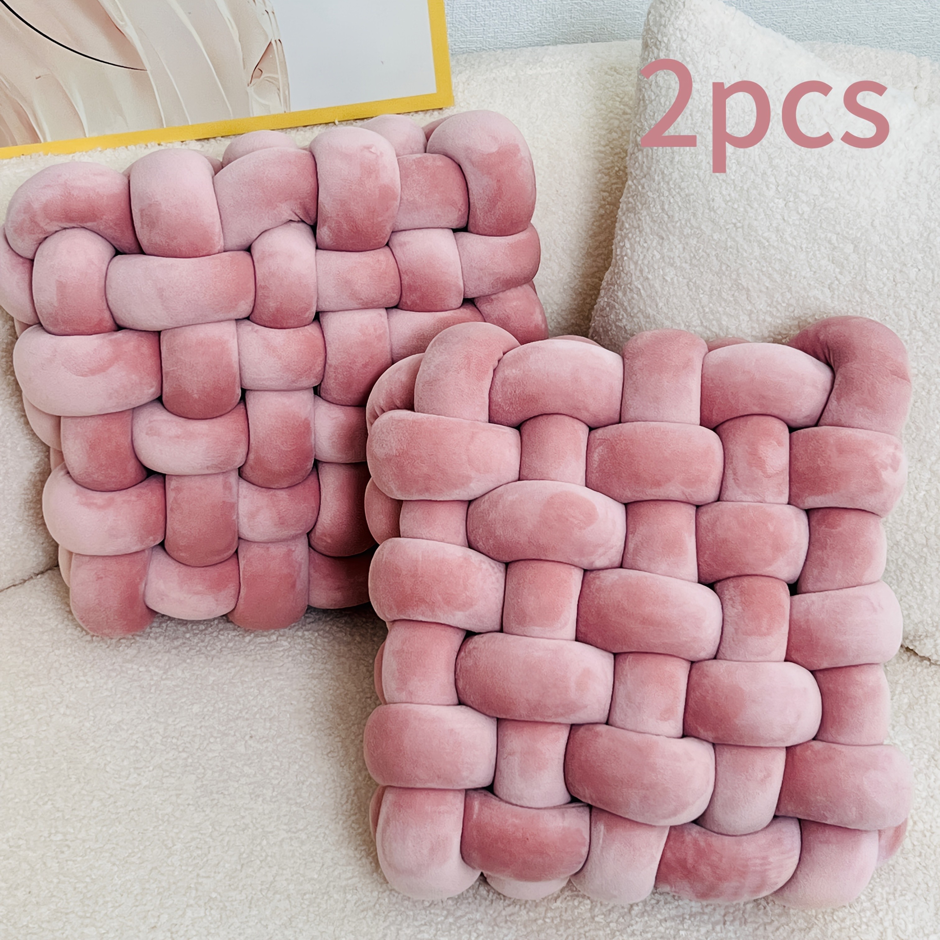 YLBKIKR 2pcs Knot Throw Pillow Soft and Plush Cushions for Stylish Home and Office Decor