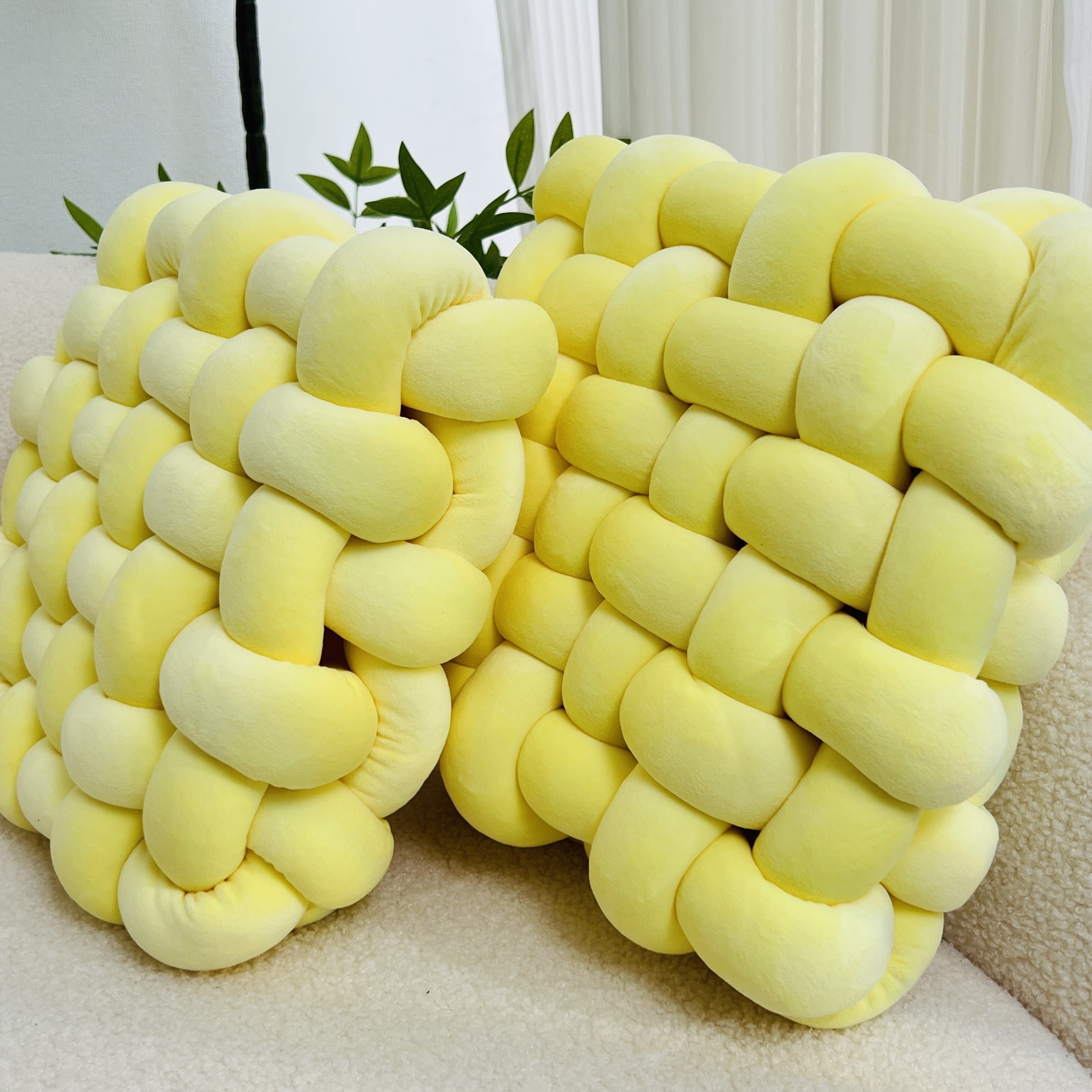 YLBKIKR 2pcs Knot Throw Pillow Soft and Plush Cushions for Stylish Home and Office Decor