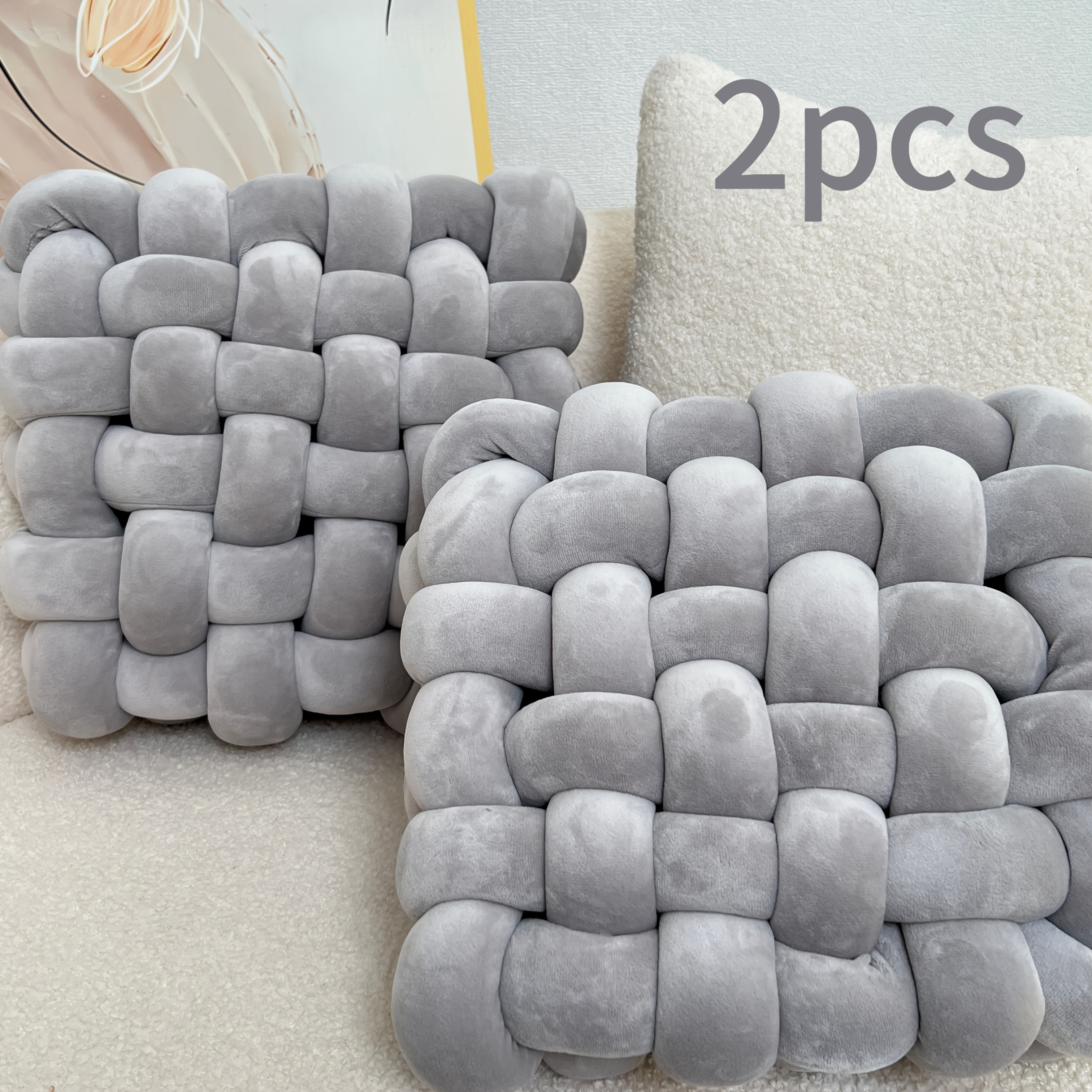 YLBKIKR 2pcs Knot Throw Pillow Soft and Plush Cushions for Stylish Home and Office Decor