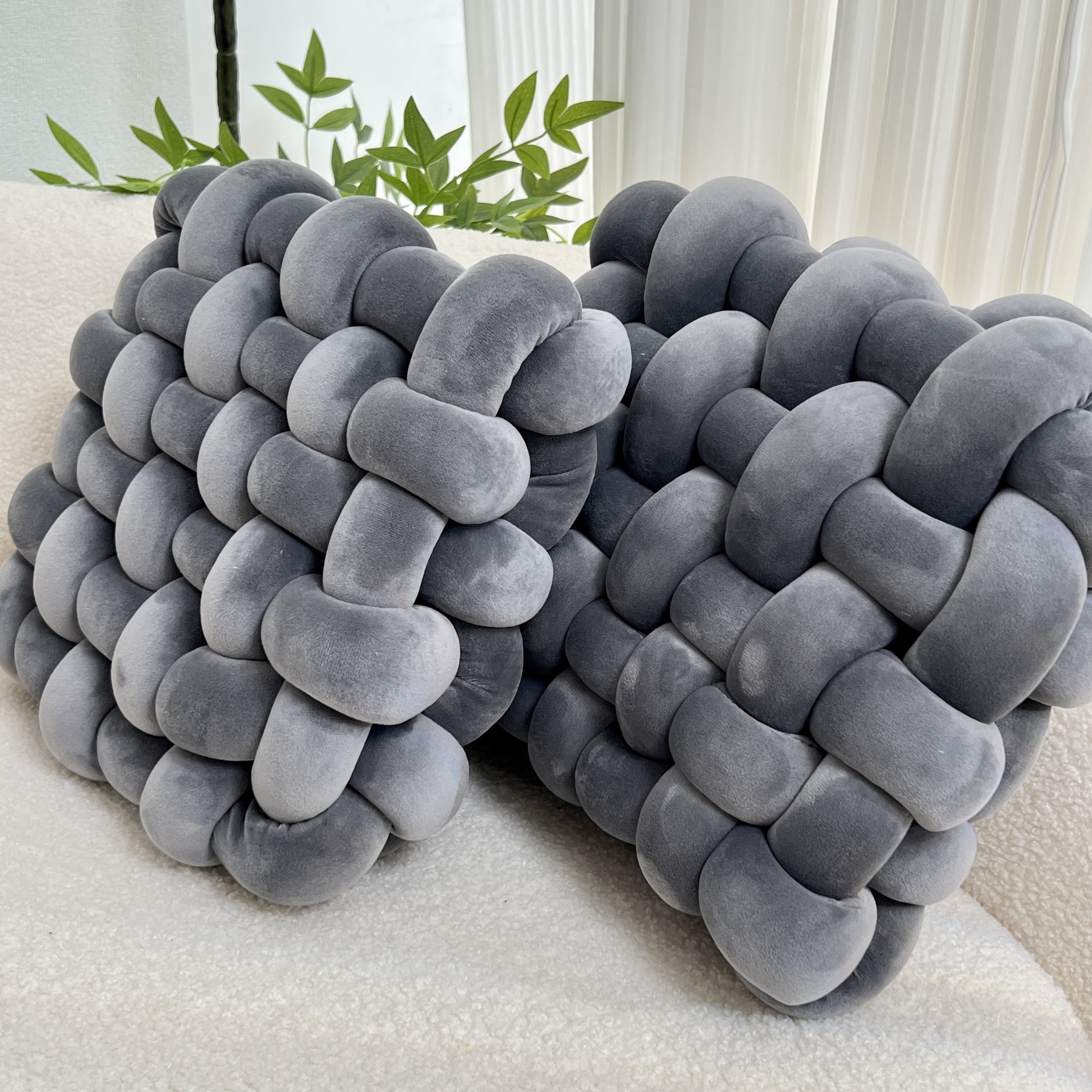 YLBKIKR 2pcs Knot Throw Pillow Soft and Plush Cushions for Stylish Home and Office Decor